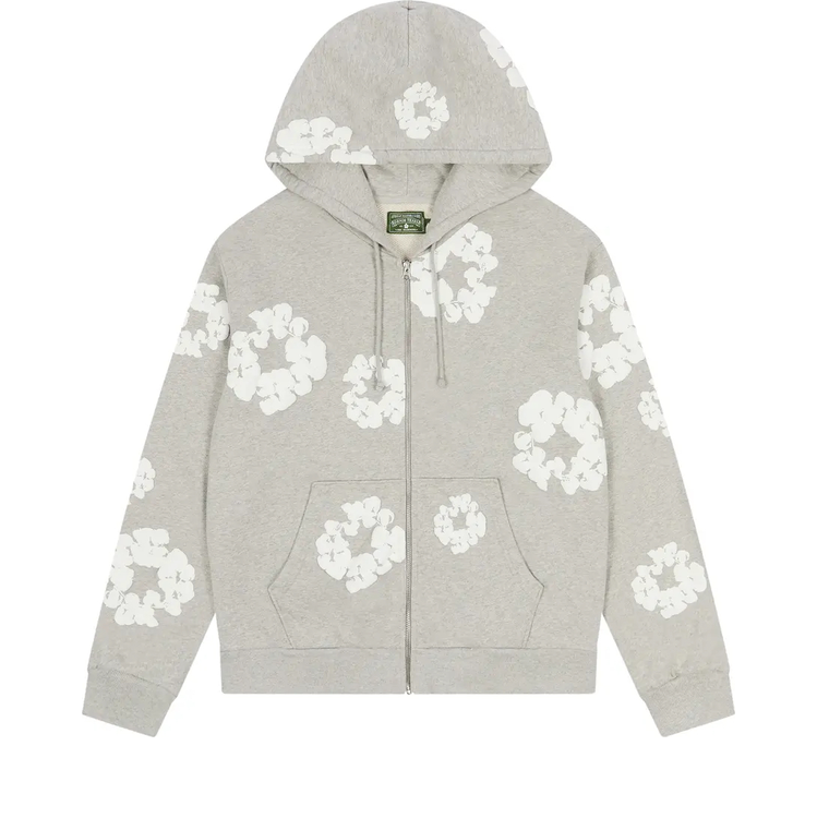 Denim Tears Cotton Wreath Zip Hoodie 'Grey'