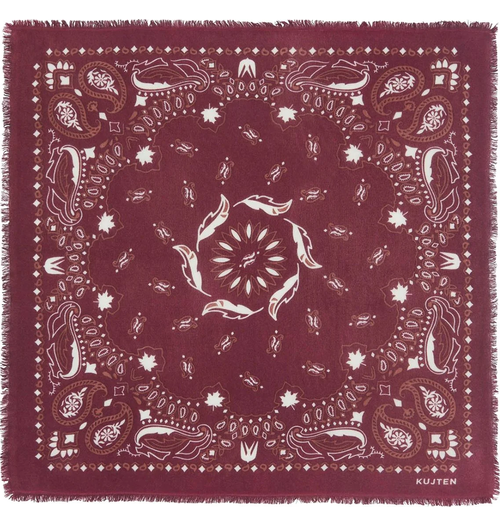 Kujten Large Bandana Hachiko Feather Bico Burgundy