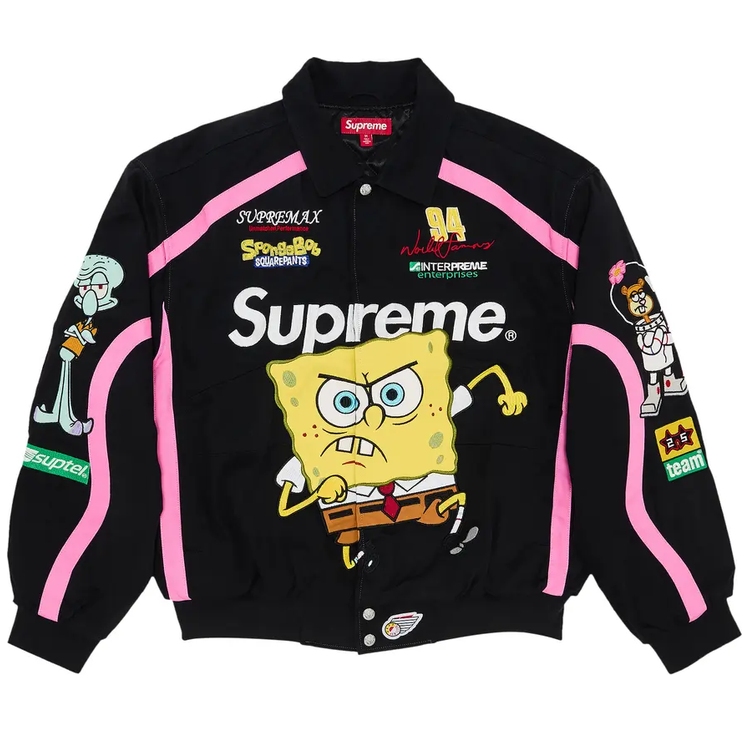 Supreme x Spongebob Squarepants x Jeff Hamilton Racing Jacket 'Black'