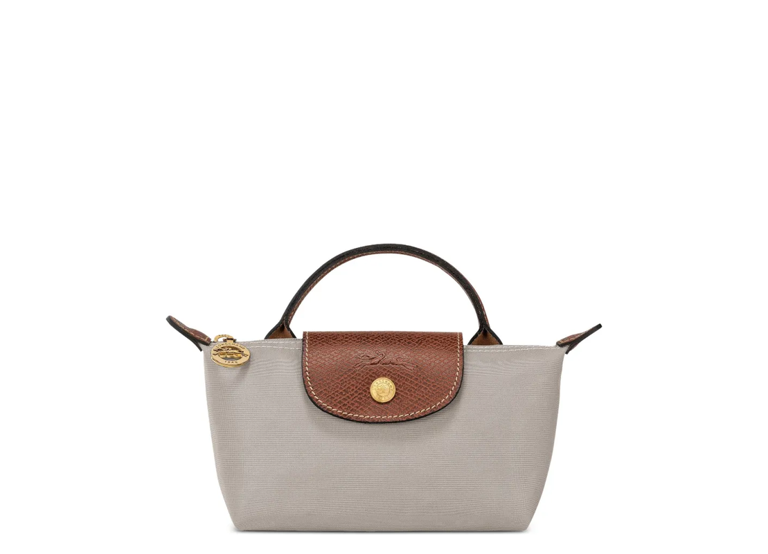 Longchamp Le Pliage Green Pouch with Handle Pebble